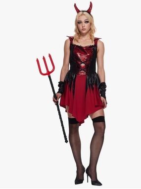 Red Devil Demon Women costume, women Size Small, Red Demon Dress